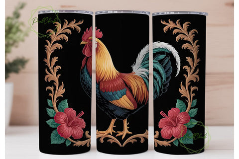 Rustic Rooster 20oz Tumbler Wrap Sublimation PixelChick 
