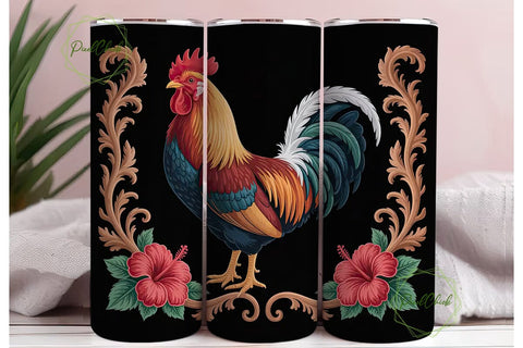 Rustic Rooster 20oz Tumbler Wrap Sublimation PixelChick 