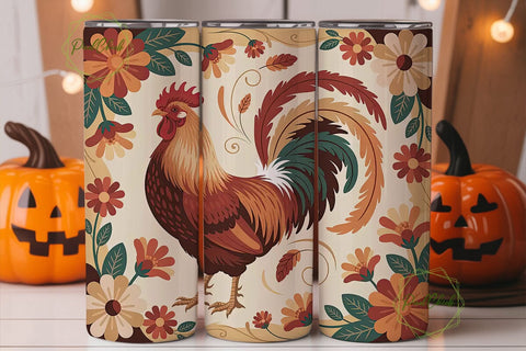 Rustic Rooster 20oz Tumbler Wrap Sublimation PixelChick 
