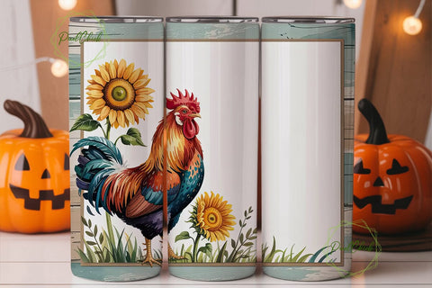 Rustic Rooster 20oz Tumbler Wrap Sublimation PixelChick 