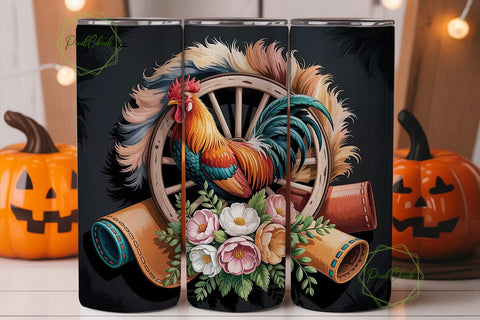 Rustic Rooster 20oz Tumbler Wrap Sublimation PixelChick 