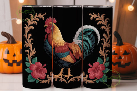 Rustic Rooster 20oz Tumbler Wrap Sublimation PixelChick 