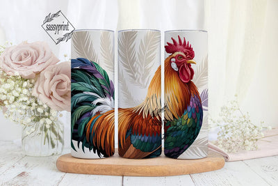 Rustic Rooster 20oz Tumbler Wrap Sublimation sassyprint 