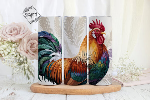 Rustic Rooster 20oz Tumbler Wrap Sublimation sassyprint 