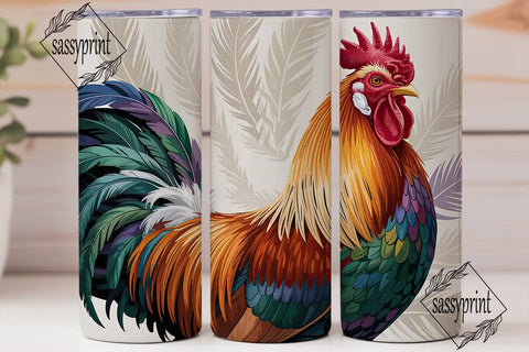 Rustic Rooster 20oz Tumbler Wrap Sublimation sassyprint 