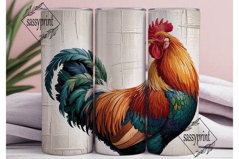 Rustic Rooster 20oz Tumbler Wrap Sublimation sassyprint 