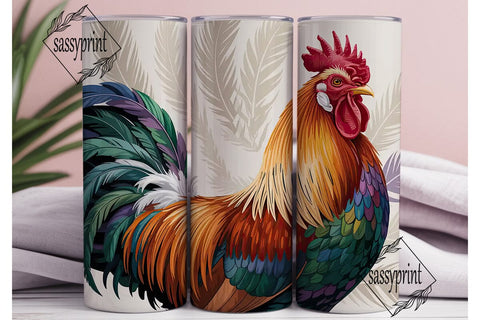 Rustic Rooster 20oz Tumbler Wrap Sublimation sassyprint 