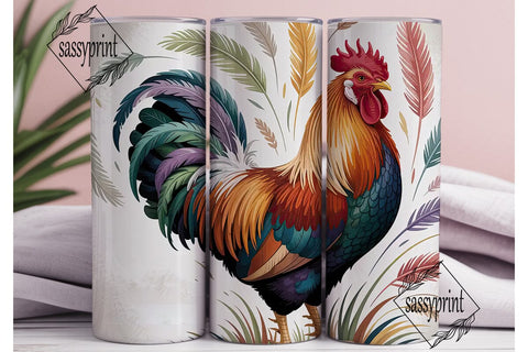 Rustic Rooster 20oz Tumbler Wrap Sublimation sassyprint 
