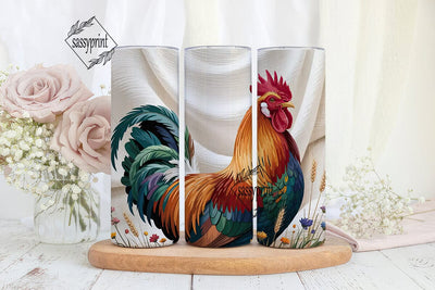 Rustic Rooster 20oz Tumbler Wrap Sublimation sassyprint 