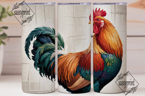Rustic Rooster 20oz Tumbler Wrap Sublimation sassyprint 