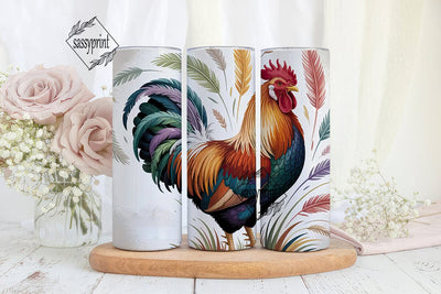 Rustic Rooster 20oz Tumbler Wrap Sublimation sassyprint 