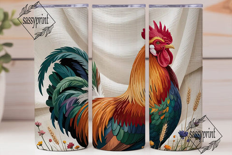 Rustic Rooster 20oz Tumbler Wrap Sublimation sassyprint 