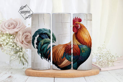 Rustic Rooster 20oz Tumbler Wrap Sublimation sassyprint 