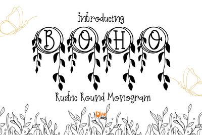 Rustic Round Monogram Font Dm Letter Studio 