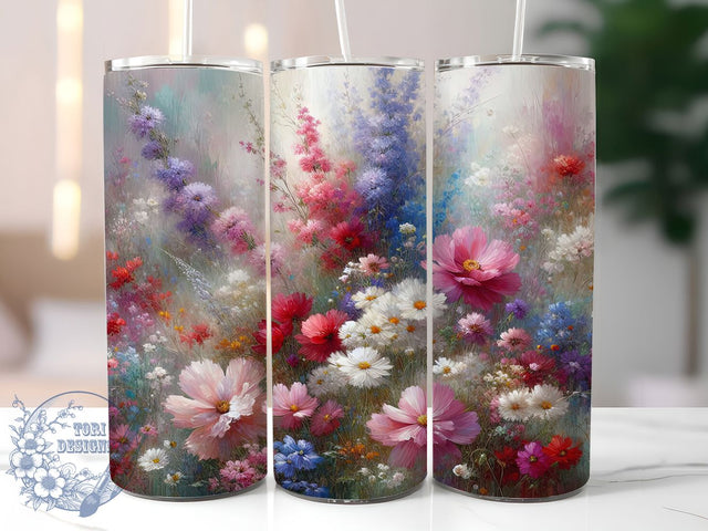 Rustic Seamless Boho Wildflower Tumbler, Seamless Floral Tumbler, Rustic Flower Wrap, Artistic Boho Wrap, Whimsical Wildflower Wrap, Sublimation Design, Trendy Gift Idea Sublimation ToriDesigns 
