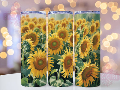 Rustic Seamless Sunflower Tumbler, Floral Tumbler Design, Rustic Sunflower Wrap, Whimsical Flower Wrap, Country Floral Wrap, Sublimation Design, Trendy Gift Idea Sublimation SvggirlplusArt 