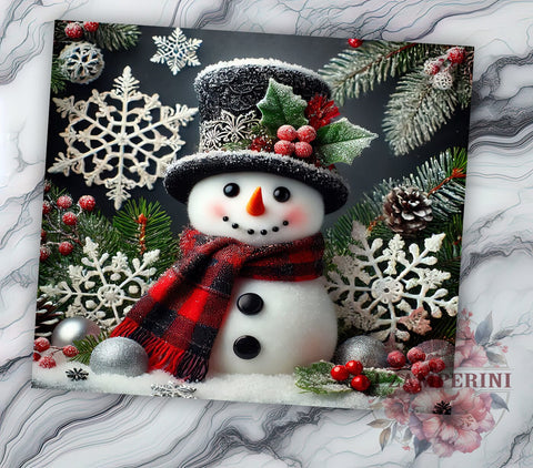 Rustic Snowman Tumbler, Christmas Drinkware, 20oz Tumbler, Holiday Decor, Winter Tumbler, Snowman Gift, Farmhouse Christmas Sublimation Li Zamperini 