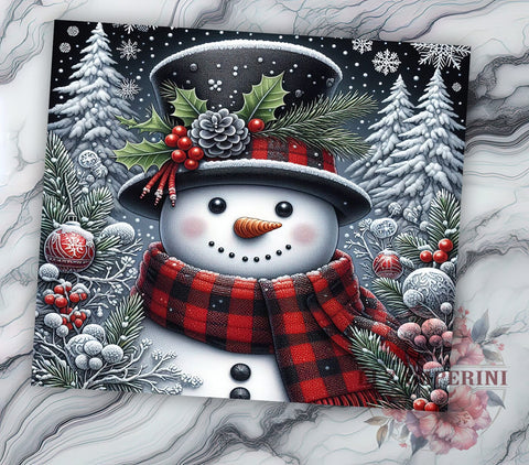 Rustic Snowman Tumbler, Christmas Drinkware, 20oz Tumbler, Holiday Decor, Winter Tumbler, Snowman Gift, Farmhouse Christmas Sublimation Li Zamperini 