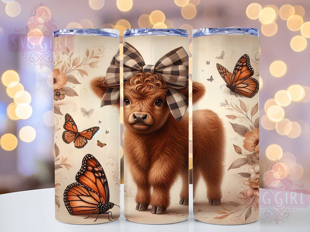 Rustic Spring Highland Cow Tumbler, Spring Floral Tumbler, Rustic Cow Wrap, Country Spring Wrap, Farmhouse Cow Wrap, Sublimation Design, Trendy Gift Idea Sublimation SvggirlplusArt 
