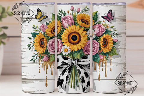 Rustic Sunflower Bouquet 20oz Tumbler Sublimation sassyprint 