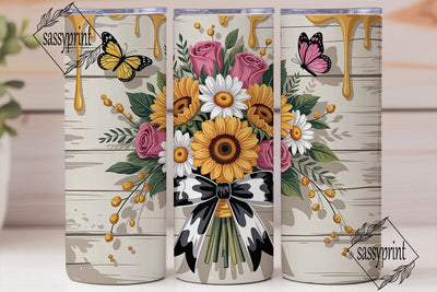 Rustic Sunflower Bouquet 20oz Tumbler Sublimation sassyprint 