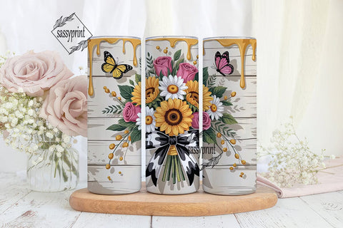 Rustic Sunflower Bouquet 20oz Tumbler Sublimation sassyprint 