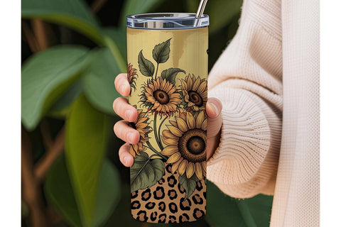 Rustic Sunflower & Butterfly 20oz Sublimation DesignSVG 