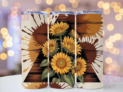 Rustic Sunflower Cow Tumbler, Cow Tumbler, Stylish 20oz Wrap, Sublimation Design, Trendy Gift Idea, Sunflower Cow Wrap, Rustic Farm Tumbler Sublimation SvggirlplusArt 