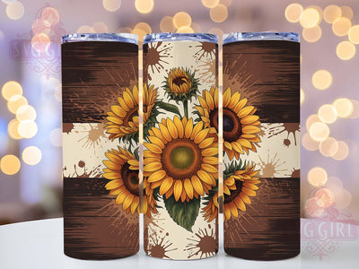 Rustic Sunflower Cow Tumbler, Cow Tumbler, Stylish 20oz Wrap, Sublimation Design, Trendy Gift Idea, Sunflower Cow Wrap, Rustic Farm Tumbler Sublimation SvggirlplusArt 