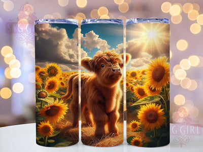 Rustic Sunflower Highland Cow Tumbler, Highland Cow Tumbler, Rustic Cow Wrap, Whimsical Cow Wrap, Country Cow Wrap, Sublimation Design, Trendy Gift Idea Sublimation SvggirlplusArt 