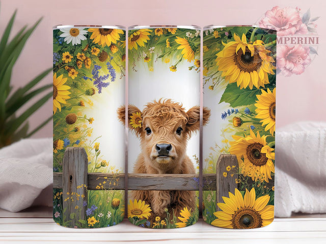 Rustic Sunflower Highland Cow Tumbler, Sunflower Tumbler, Rustic Cow Wrap, Country Sunflower Wrap, Farmhouse Cow Wrap, Sublimation Design, Trendy Gift Idea Sublimation Li Zamperini 