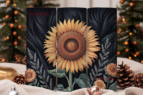 Rustic Sunflower Tumbler Wrap Sublimation DesignSVG 