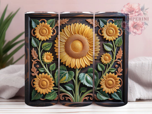 Rustic Sunflower Western Tumbler, Sunflowers, Country Western, Rustic Style, Farmhouse Charm, 20Oz Tumbler, Sublimation Wrap Sublimation Li Zamperini 
