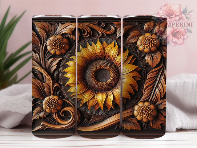 Rustic Sunflower Western Tumbler, Sunflowers, Country Western, Rustic Style, Farmhouse Charm, 20Oz Tumbler, Sublimation Wrap Sublimation Li Zamperini 
