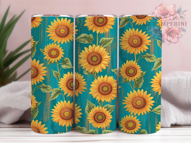 Rustic Sunflower Wood Tumbler Wrap, Wood Grain Pattern, Country Floral Art, Farmhouse Tumbler, Distressed Wood Design, Vintage Flower Art, Rustic Home Gift Sublimation Li Zamperini 