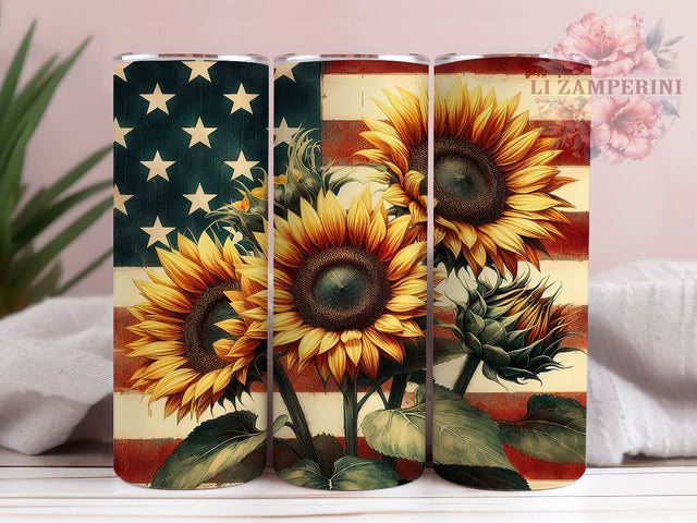 Rustic Sunflowers 20oz Tumbler Wrap PNG, Sunflowers Tumbler Png, Straight & Tapered Tumbler Wrap, Instant Digital Download Sublimation Li Zamperini 