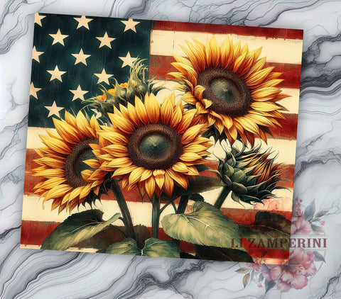 Rustic Sunflowers 20oz Tumbler Wrap PNG, Sunflowers Tumbler Png, Straight & Tapered Tumbler Wrap, Instant Digital Download Sublimation Li Zamperini 