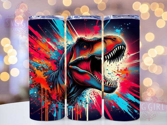 Rustic T Rex Dinosaur Grunge Tumbler, Grungy Wrap, Rustic Style, 20Oz Tumbler, Sublimation Design, Jurassic Theme, Prehistoric Creature Sublimation SvggirlplusArt 