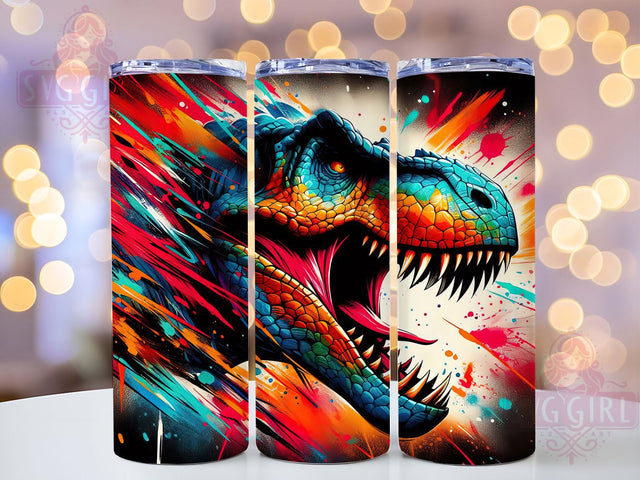 Rustic T Rex Dinosaur Grunge Tumbler, Grungy Wrap, Rustic Style, 20Oz Tumbler, Sublimation Design, Jurassic Theme, Prehistoric Creature Sublimation SvggirlplusArt 