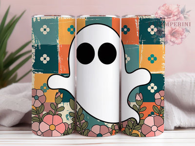 Rustic Teal Grunge Ghost Halloween Tumbler, Grunge Ghost Cup, 20Oz Sublimation Wrap, Vintage Halloween Drinkware, Distressed Ghost Mug, Rustic Spooky Tumbler, Teal Halloween Design Sublimation Li Zamperini 