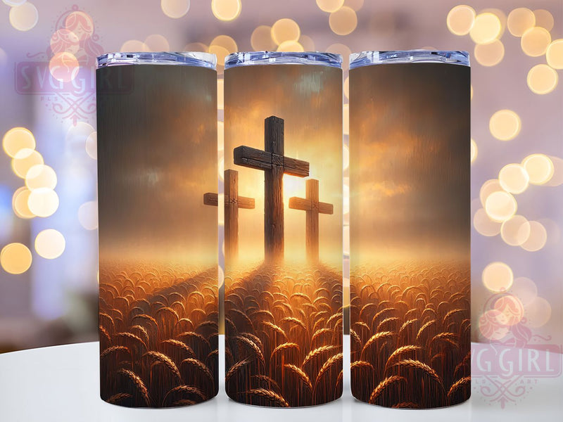 Rustic Three Crosses Faith Tumbler, Rustic Christian Tumbler, Faith Easter Wrap, Stylish 20oz Wrap, Sublimation Design, Trendy Gift Idea, Inspirational Christian Tumbler Sublimation SvggirlplusArt 