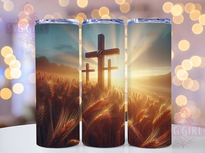 Rustic Three Crosses Faith Tumbler, Rustic Christian Tumbler, Faith Easter Wrap, Stylish 20oz Wrap, Sublimation Design, Trendy Gift Idea, Inspirational Christian Tumbler Sublimation SvggirlplusArt 
