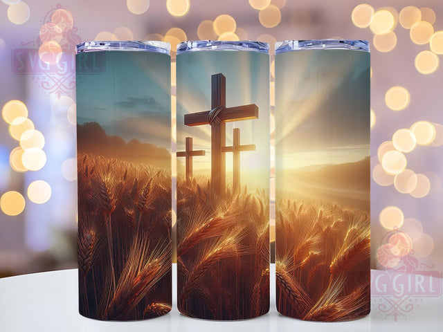 Rustic Three Crosses Faith Tumbler, Rustic Christian Tumbler, Faith Easter Wrap, Stylish 20oz Wrap, Sublimation Design, Trendy Gift Idea, Inspirational Christian Tumbler Sublimation SvggirlplusArt 