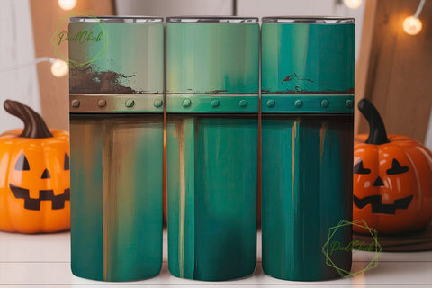 Rustic Turquoise Metal 20oz Tumbler Wrap Sublimation PixelChick 