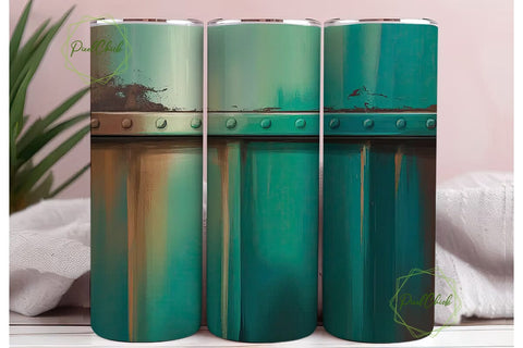 Rustic Turquoise Metal 20oz Tumbler Wrap Sublimation PixelChick 