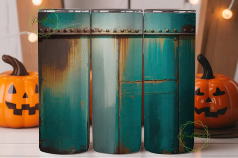 Rustic Turquoise Metal 20oz Tumbler Wrap Sublimation PixelChick 
