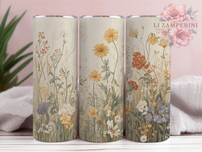Rustic Vintage Boho Floral Tumbler, Seamless Flower Tumbler, Rustic Boho Wrap, Elegant Floral Wrap, Vintage Flower Wrap, Sublimation Design, Trendy Gift Idea Sublimation Li Zamperini 