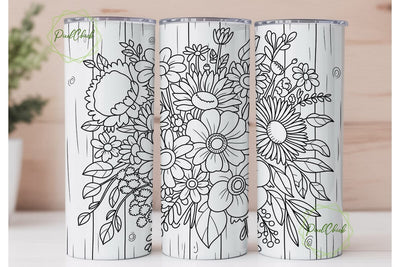 Rustic Vintage Floral 20oz Tumbler Wrap Sublimation PixelChick 