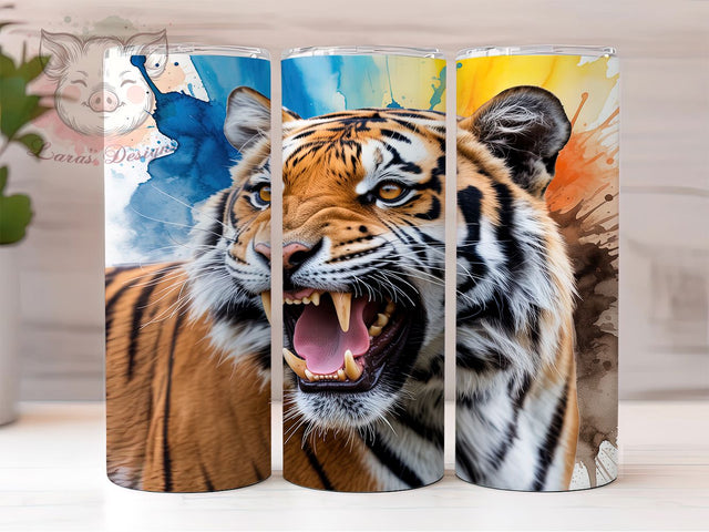 Rustic Vintage Tiger Tumbler, Rustic Tiger Tumbler, 20Oz Sublimation, Wild Animal Printable, Distressed Tiger Design, Rustic Animal Wrap, Vintage Tiger Art Sublimation Lara' s Designs 