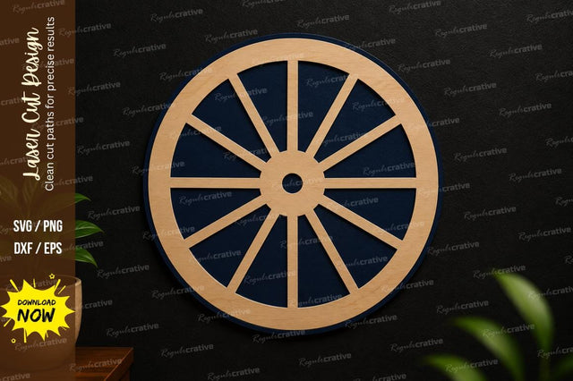 Rustic Wagon Wheel SVG Laser Cut Wall Decor SVG Regulrcrative 
